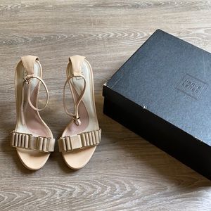 Herve Leger Suede Heel Sandals